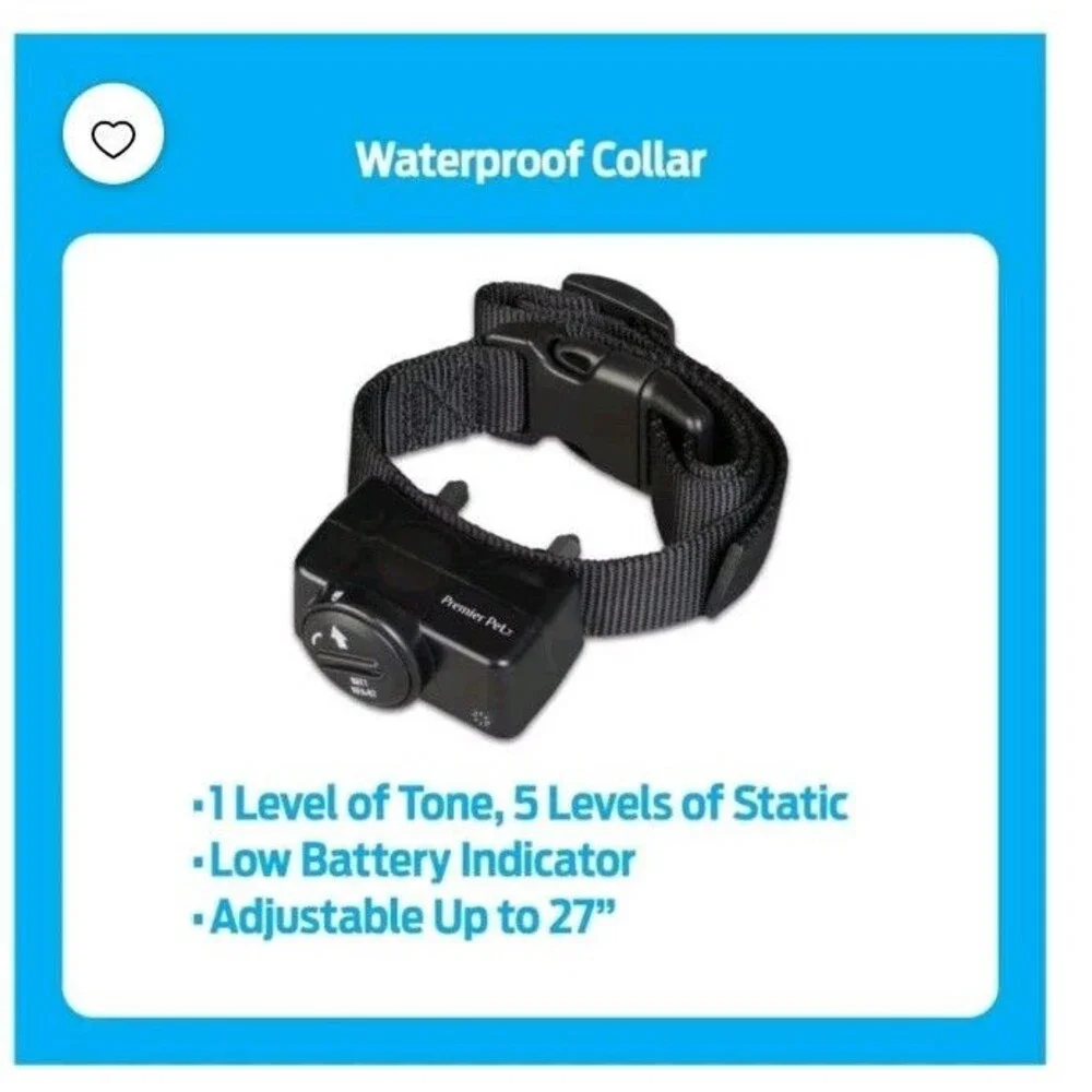 Premier Pet GIF00-16918 Wireless Add-A-Dog Collar 8Lbs+ for Wireless Fence